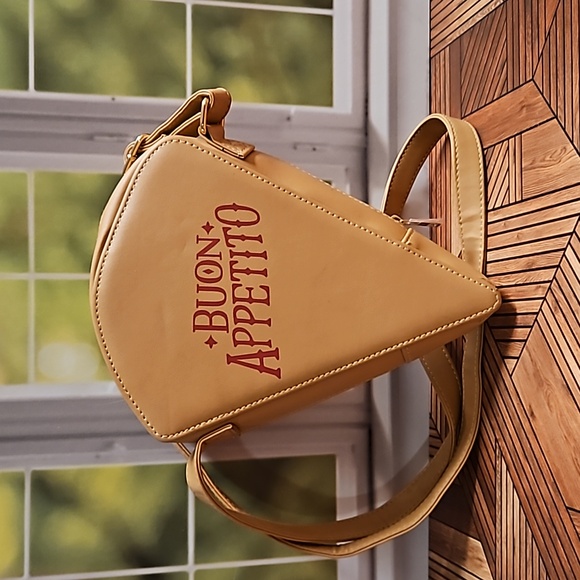 DISNEY Buon Appetito slice of pizza crossbody bag NWOT sequins glitter Mickey - Picture 4 of 10